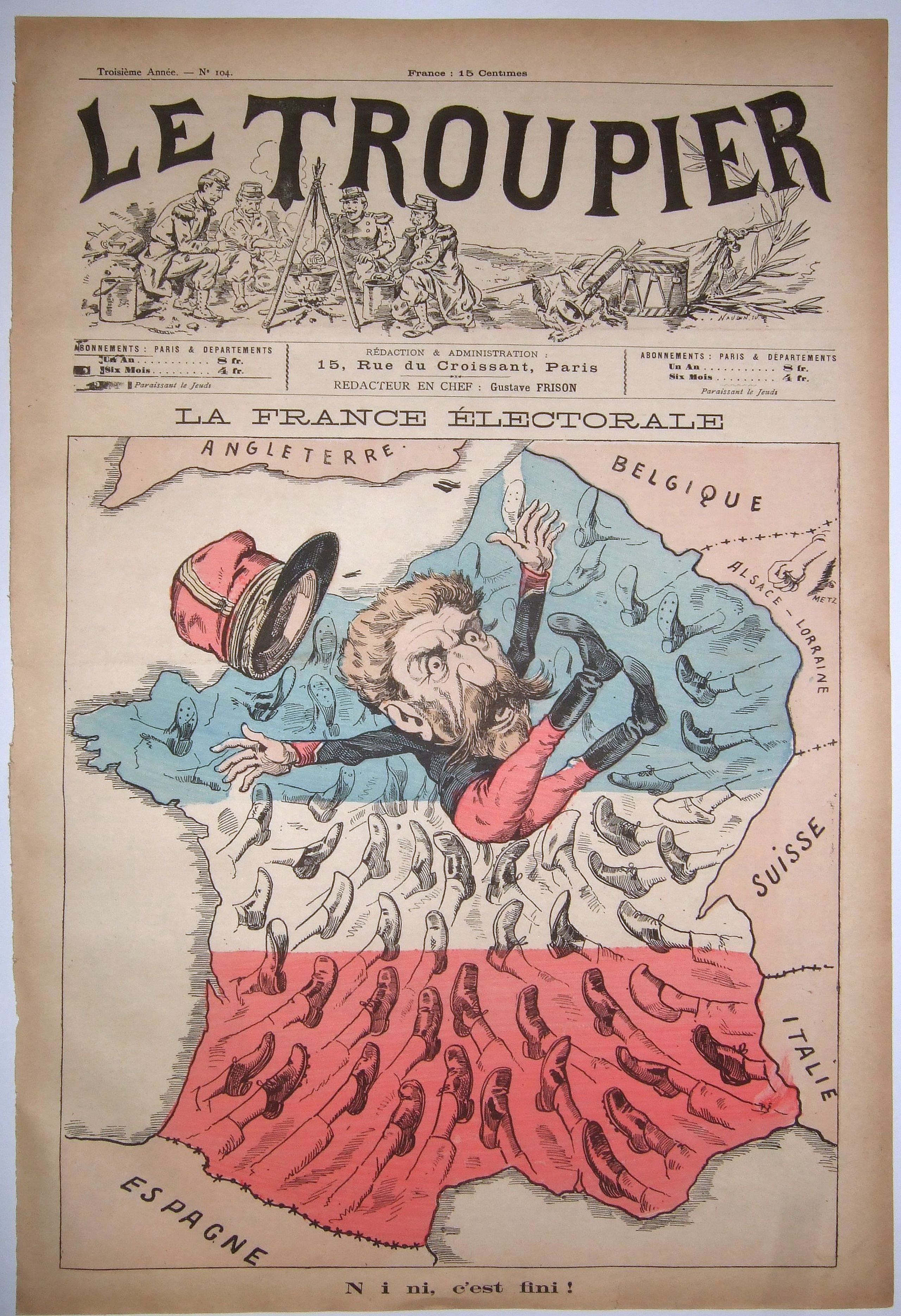 ANONYMOUS., LA FRANCE ELECTORALE. , antique map, old maps