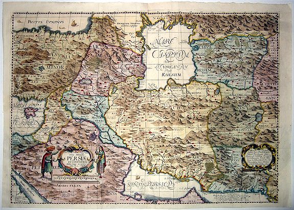 ROTHGIESSER, Christian Lorensen after Olearius, Nova Delineatio PERSIAE et Confiniorum Veteri longe accuratior edita Anno 1655., antique map, old maps