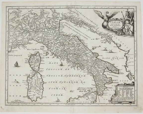 CLUVER, P., Italiæ Antiquæ Noua Delinatio. Auctore Phil. Cluvero., antique map, old maps