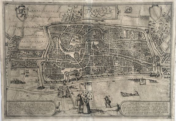 BRAUN & HOGENBERG., Trajectum, antique map, old maps