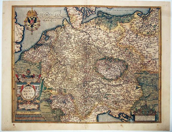 VRIENTS, Johannes Baptist., GERMANIAE TYPUS / Deutschlanndt. . . MDLXXVI., antique map, old maps