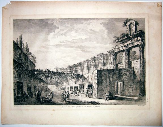 LE ROY., Ruines d'un Edifice qu'on voit au Bezar d'Athęnes., antique map, old maps