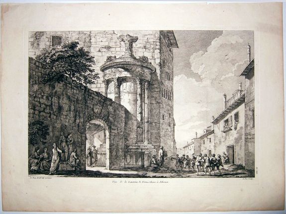 LE ROY., Vue de la Lanterne de Demosthene a Athenes., antique map, old maps