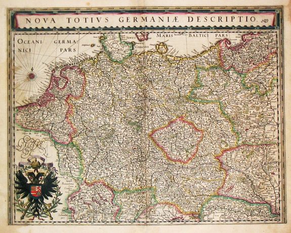 BLAEU, Willem., Nova Totius Germaniae Descriptio., antique map, old maps