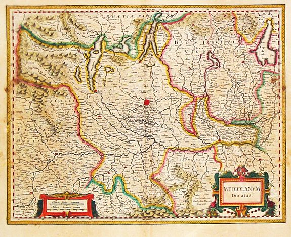 BLAEU, Willem., Mediolanum Ducatus. , antique map, old maps