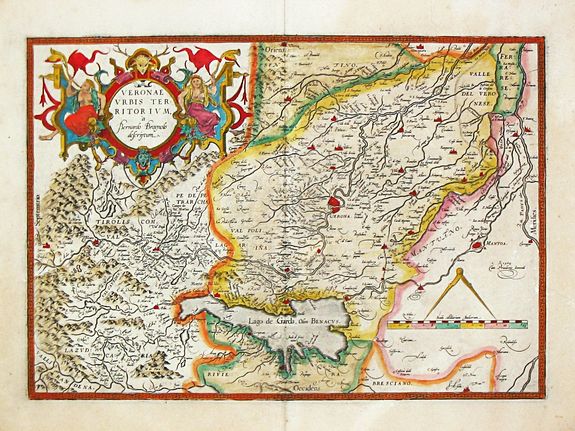 ORTELIUS, Abraham., Veronae Urbis Territorium a Bernardo Brognolo descriptum., antique map, old maps