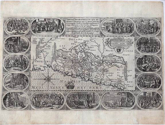 PLANCIUS, P., Tabula Geographica in qua Regiones Cananaeae, et Locorum Situs Prout ea Tempore Christi. . ., antique map, old maps
