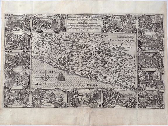 PLANCIUS, P., Tabula Geographica, in qua Omnes Regiones, Urbes, Oppida, Loca et Fluvii Israeliae Describuntur. . ., antique map, old maps