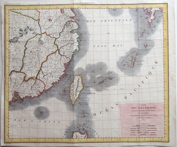 LAPIE, PierrE., Carte des Isles Formose, Madjicosemah et Lieu-Kieu. . ., antique map, old maps