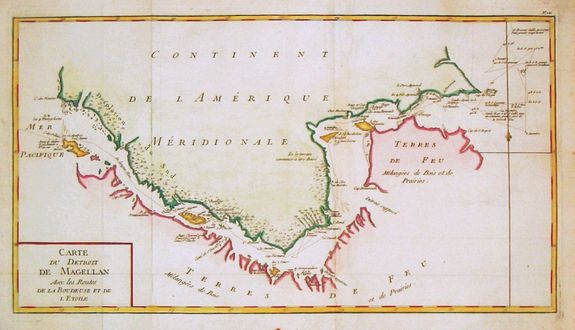 DE LA PEROUSE, Jean François Galoup., [ Carte du Detroit de Magellan., antique map, old maps