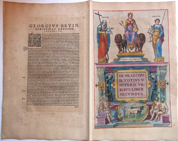BRAUN, Georg / HOGENBERG, Frans., DE PRAECIPUIS, TOTIUS UNIVERSI URBIBUS. LIBER SECUNDUS. , antique map, old maps