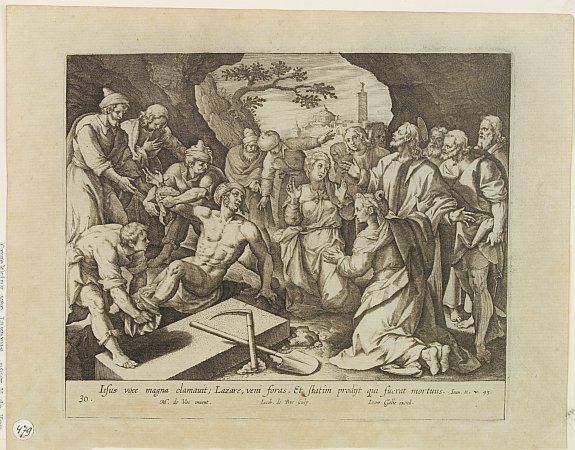 MAARTEN DE VOS . / JOAN GALLE excudit, Biblical figures., antique map, old maps