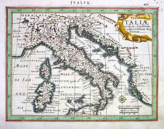 MERCATOR, G./JANSSON, J., Tabula Italiae Corsicae, Sardiniae,..., antique map, old maps