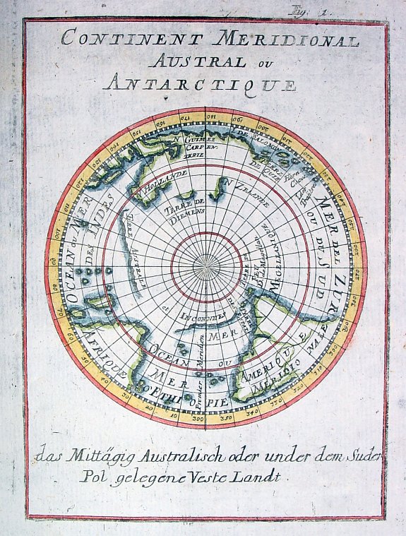 MALLET, A. M., Continent Meridional Austral ou Antarctique, antique map, old maps