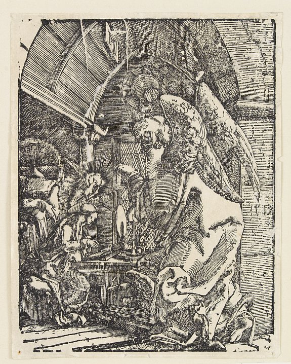 ALBRECHT ALTDORFER (1480-1538)., Annunciation., antique map, old maps