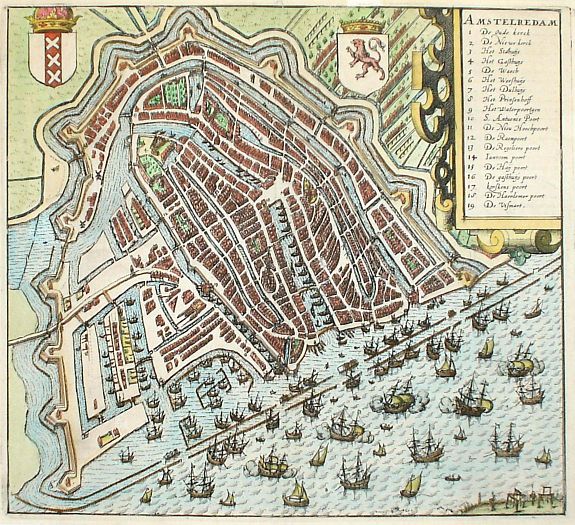 GUICCIARDINI,L., Amstelredam, antique map, old maps