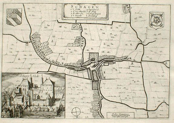 BLAEU,J., Schagen, antique map, old maps