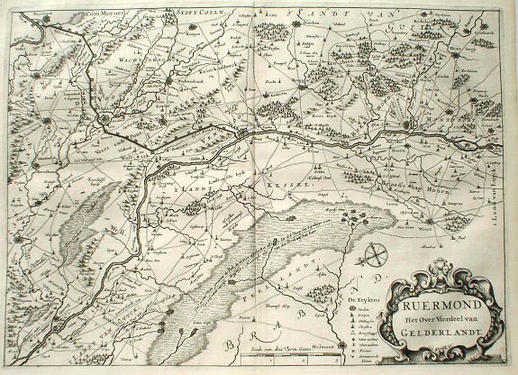 GEELKERKEN,N., Ruermond, Het Over Vierdeel van Gelderlandt, antique map, old maps