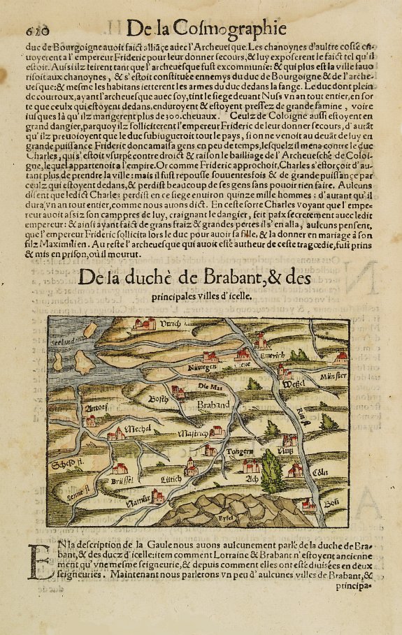 MÜNSTER,S., DE la duché de Brabant, & des principales villes d'icelle., antique map, old maps