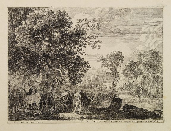 H.(van) Swanevelt (1600-1655)., Mercury guarding the horses of Apollo., antique map, old maps