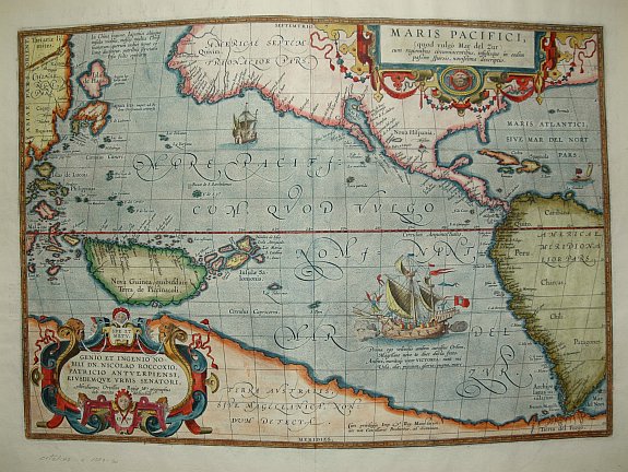 ORTELIUS,A., Maris Pacifici., antique map, old maps