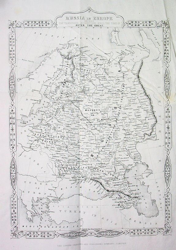 RAPKIN, J., RUSSIA in EUROPE, antique map, old maps