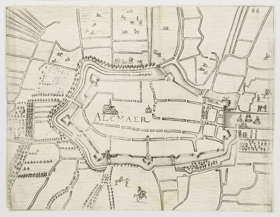 Galeazzo Priorato., Alkmaar., antique map, old maps