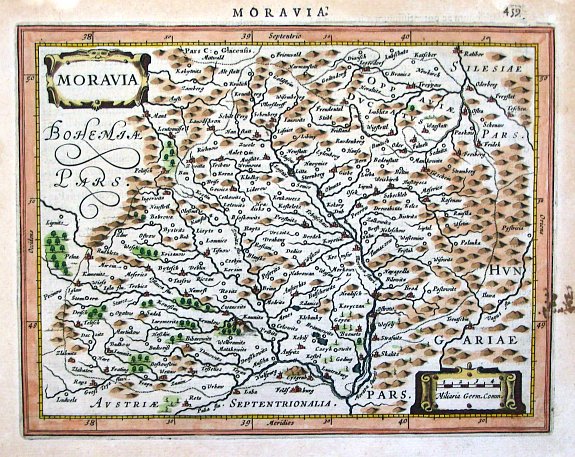 MERCATOR, G / JANSSONIUS, J., Moravia., antique map, old maps