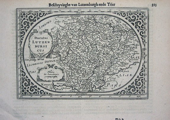 JANSSONIUS, J., Ducatus LUTZENBURGICUS, antique map, old maps