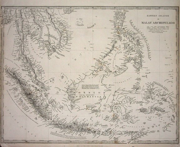 SDUK; BALDWIN & GRADOCK, Eastern Islands or Malay Archipelago, antique map, old maps