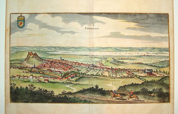 MERIAN, Matthaus, Edynburgum, antique map, old maps
