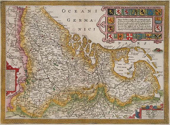 L. Guicciardini, Belgicarum Provinciarum Nova Descriptio, antique map, old maps