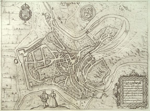 GUICCIARDINI,L., Lutzenbourg, antique map, old maps