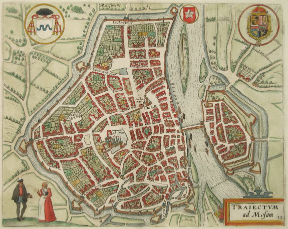 GUICCIARDINI,L., Traiectum ad Mosam ( Maastricht), antique map, old maps