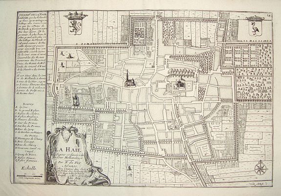 de FER, Nicolas, La Haie Sejour Ordinaire de la Cour Hollandoise, antique map, old maps