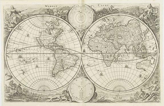 KEUR , P., WereltCaert., antique map, old maps