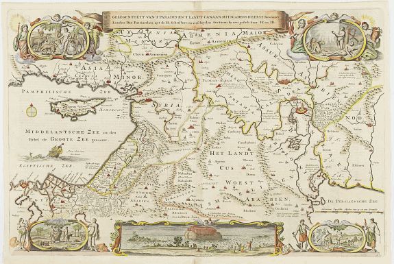 KEUR, P., Middle-East., antique map, old maps