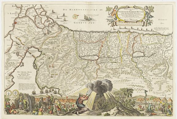 KEUR., Palestine / Israel., antique map, old maps