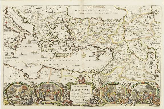 STOOPENDAAL., Eastern Mediterranian., antique map, old maps