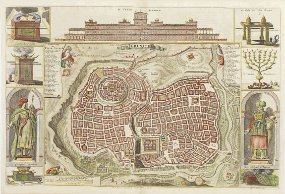 KEUR, P., Jerusalem., antique map, old maps