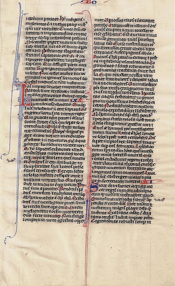 Anonymous, 13 century French Bible page, antique map, old maps