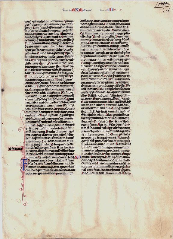 ANONYMOUS, French Bible Page ca 1280, antique map, old maps