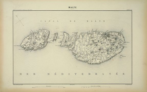 DUVOTENAY, Thunot, Malte., antique map, old maps
