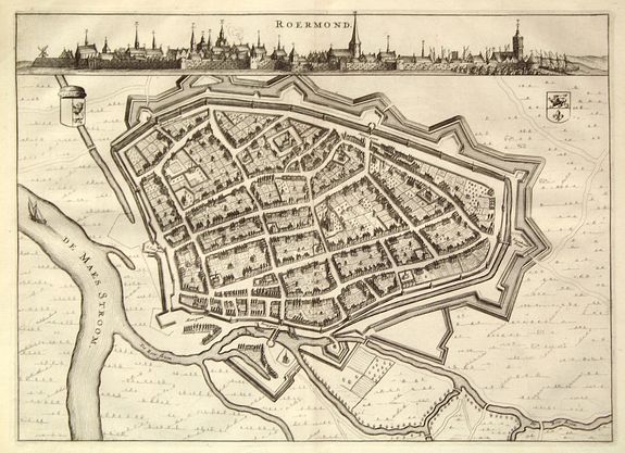 GEELKERKEN, N. VAN, Roermond., antique map, old maps