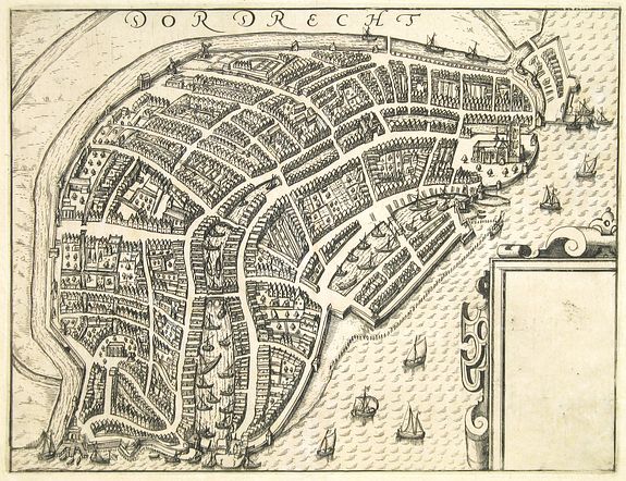 GUICCIARDINI, L., Dordrecht, antique map, old maps
