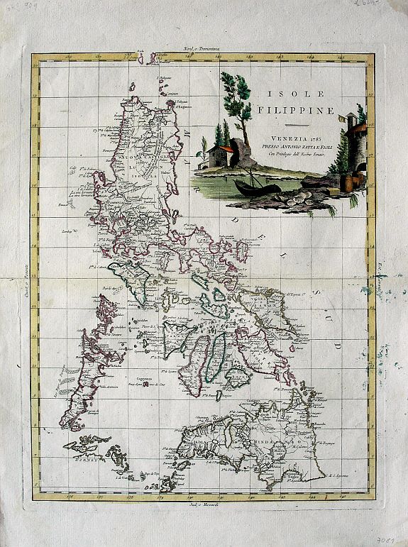 ZATTA, A., Isole Filippine, antique map, old maps