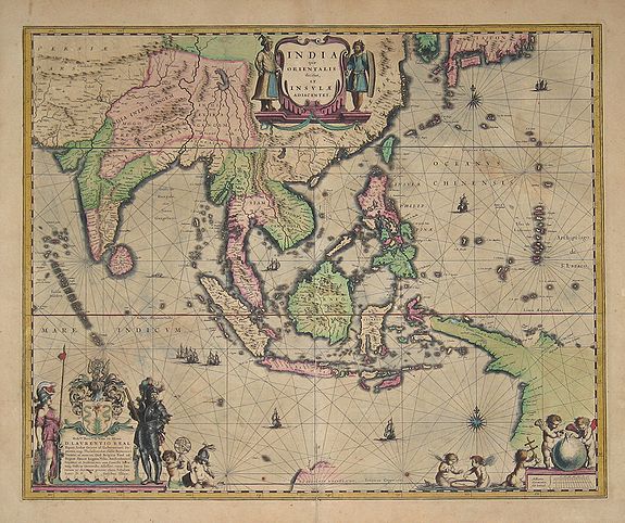 BLAEU, W., India quae orietalis dicitur et Insulae Adiacentes, antique map, old maps