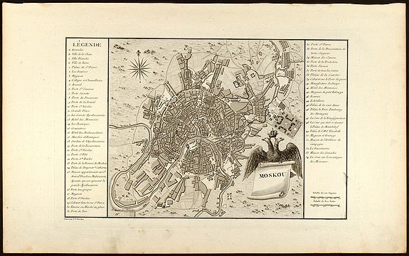 Tardieu, P.F., Moskou, antique map, old maps