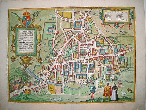 BRAUN & HOGENBERG, Cantebrigia..., antique map, old maps