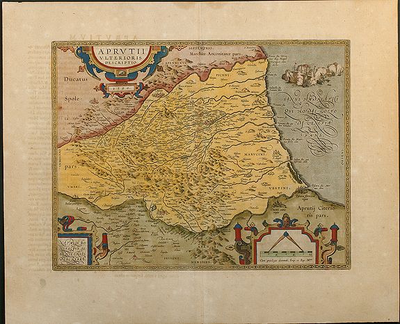 Ortelius, A., Aprutii Ulterioris Descriptio 1590, antique map, old maps
